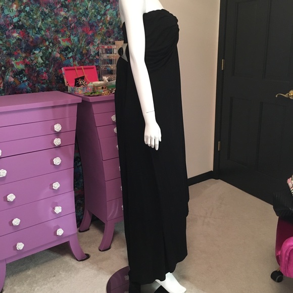 City Chic Strapless Jersey Knot Dress Black - Picture 11 of 12